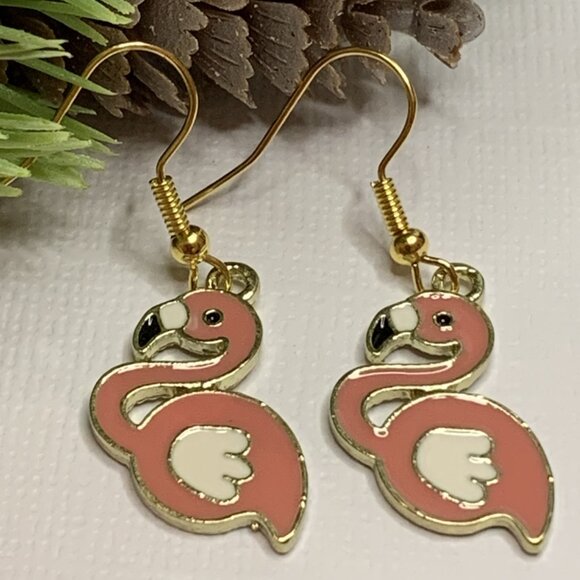 Flamingo Earring, Flamingo Jewelry, Florida Earring, Gift Idea, Silly Animal - Picture 7 of 9